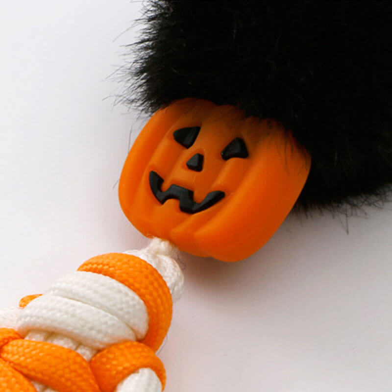 Halloween Bag Pendant Punk Wind Luminous Fluorescent Cartoon Hand-woven Fur Ball Pumpkin Niche Ornaments