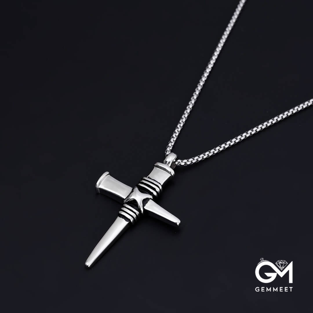 Titanium Steel Cross Hip Hop Necklace