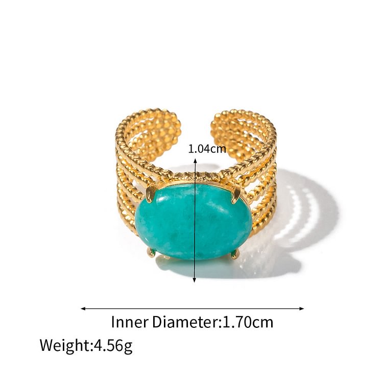 Fashion Turquoise Amazonite Adjustable Ring