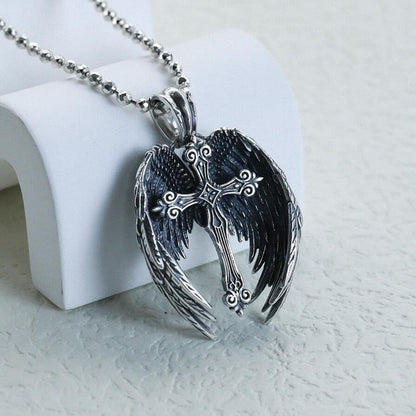 Angel Wings Cross Necklace