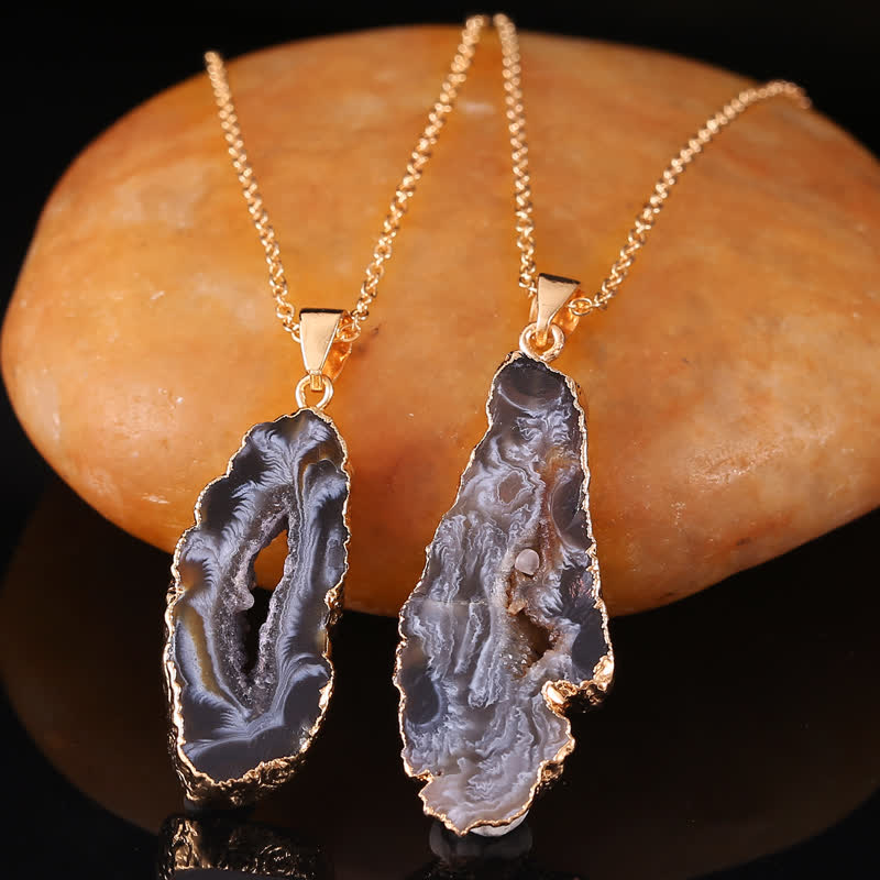 Natural Agate Geode Necklace