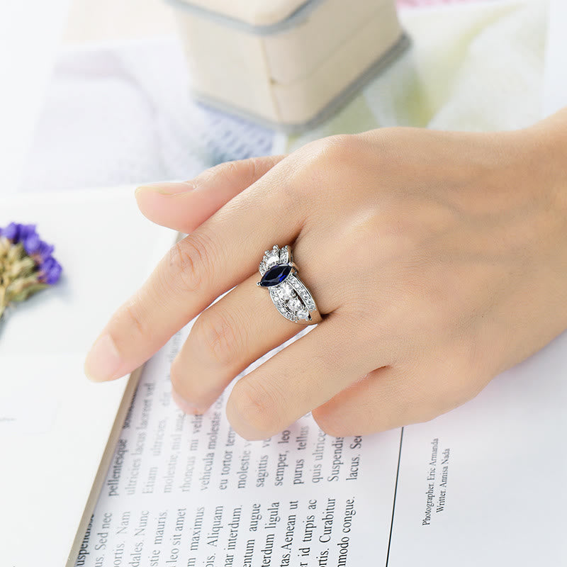 Water-drop Shape Sapphire Ring