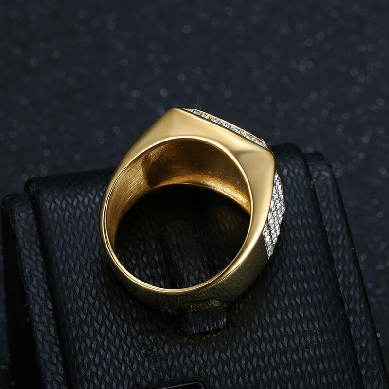 HIPHOP Square BOSS Letter Men's Ring