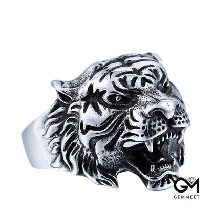 Vintage Tiger-head Titanium Steel Ring