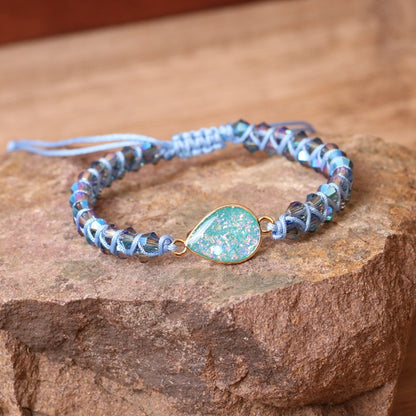 Double Woven Blue Dream Crystal Bracelet