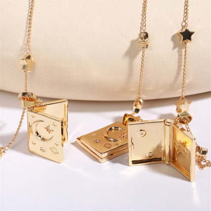 Cute Moon & Star Pendant Necklace