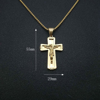 Hip Hop Gold Plated Cross Jesus Pendant