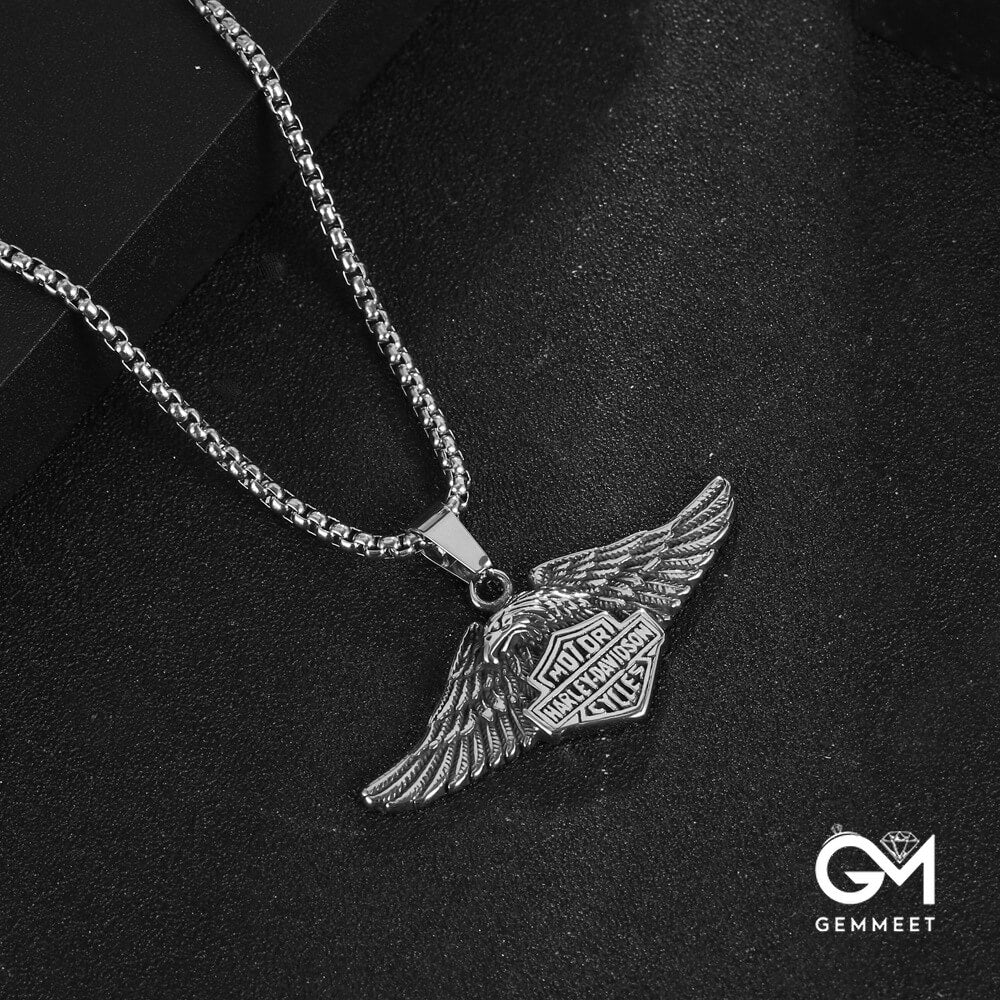 Vintage Eagle Wings Titanium Steel Necklace