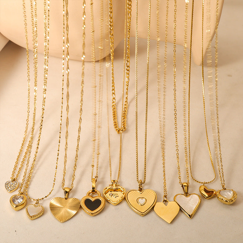 Golden Halo Heart Shape Pendant Necklace