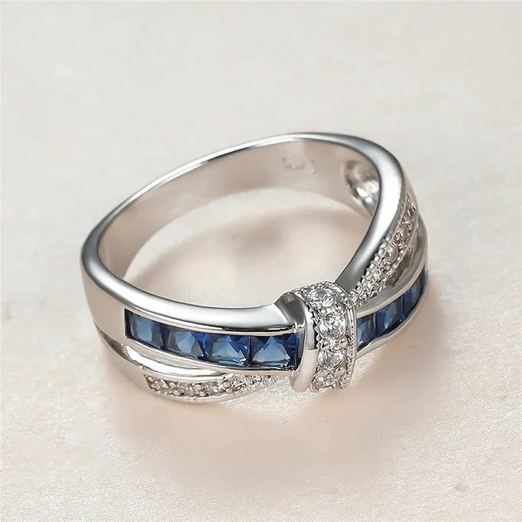 September Birthstone Sapphire Bow-Tie Ring