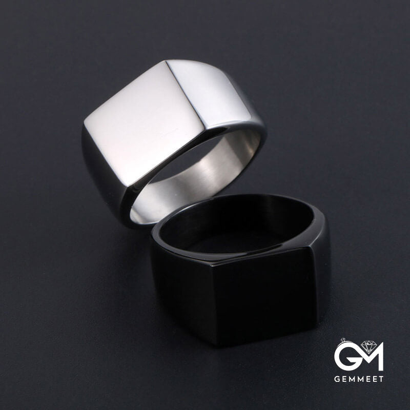 Titanium Steel Simple Square Ring