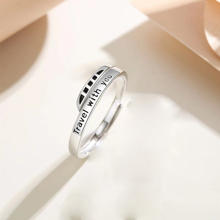 'Travel With You' Travel Platform Couple Ring