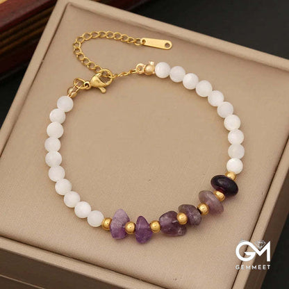 Irregular Stone & Shell Jewelry Bracelet