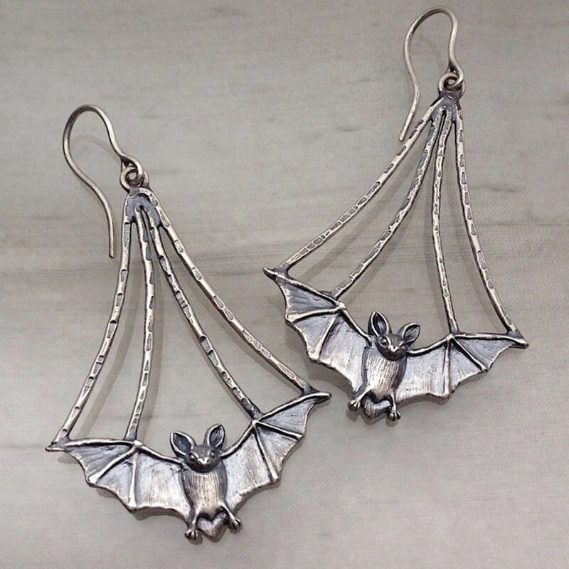 Halloween Retro Bat Personality Hip Hop Dark Style Design Earrings