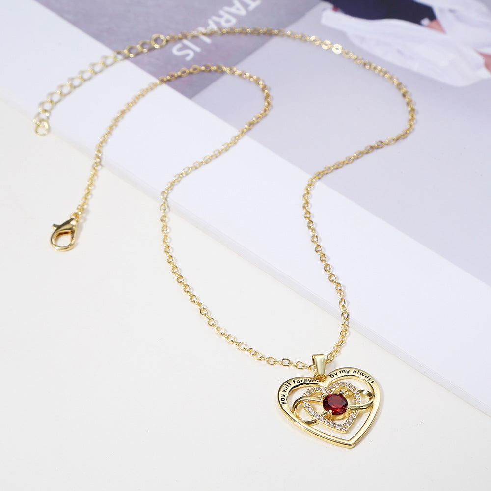 Heart to Heart Birthstones Necklace