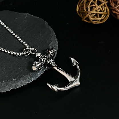 Men's Skull Anchor Dark Unisex Trendy Street Necklace