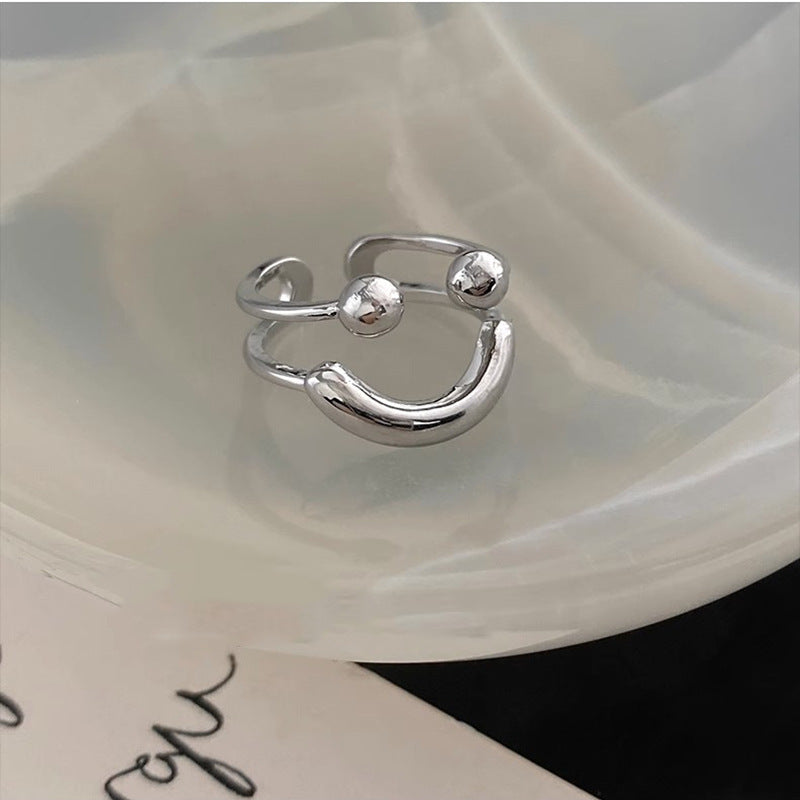 Smiling Face Simple Maiden Opening Ring