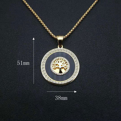 Hip Hop Jewelry Gold Plated Micropaved Zirconia Tree of Life Pendant