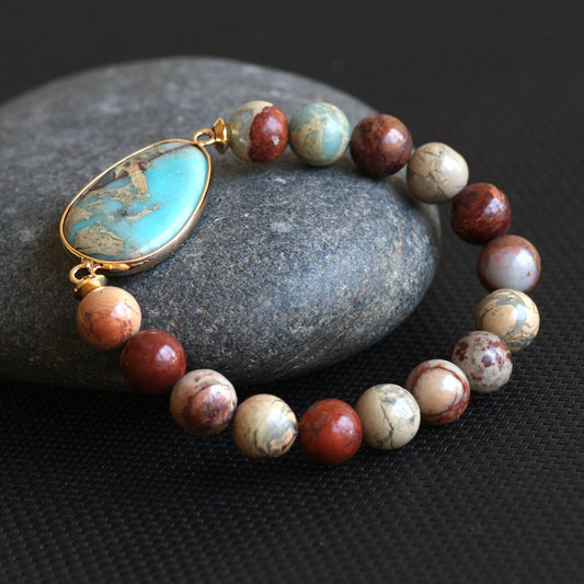 10mm Shoushan Stone Yoga Bracelet