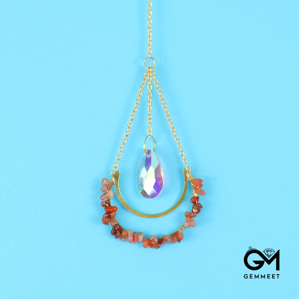 Crystal Moon Water Drop Lighting Pendant