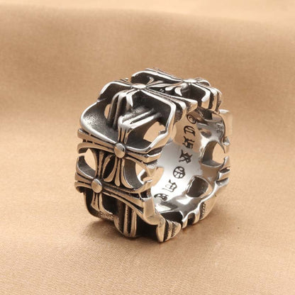 Cross Pattern Retro Trendy Men's Ring