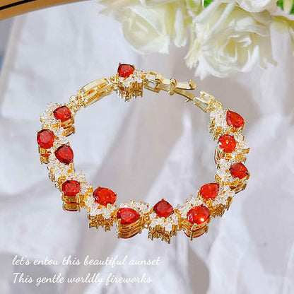 The Sun Never Sets Fanta Diamond Bracelet Micro-studded Diamond Adjustable Red Diamond Bracelet for Women