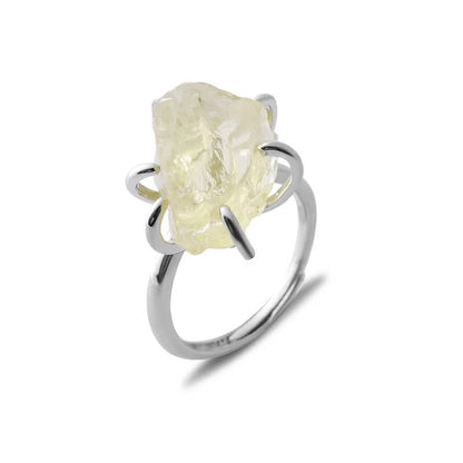 Six Claws Natural Crystal Adjustable Ring