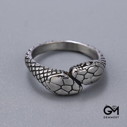 Vintage Snake Head Snake-print Ring