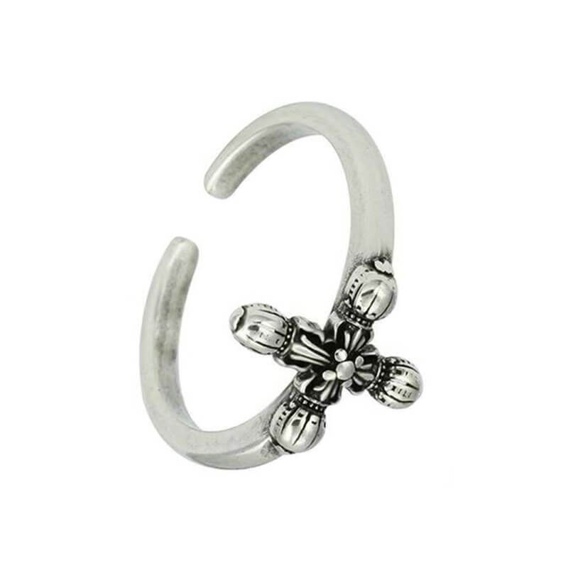 Retro Women'S Cross Flower Adjustable Ring