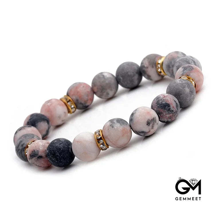 Rhodonite Frosted Beaded Healing Bracelet