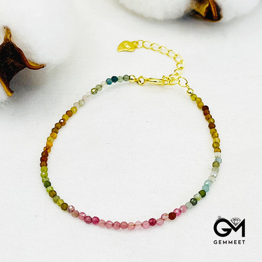 Colorful Graded Tourmaline Cut Bracelet