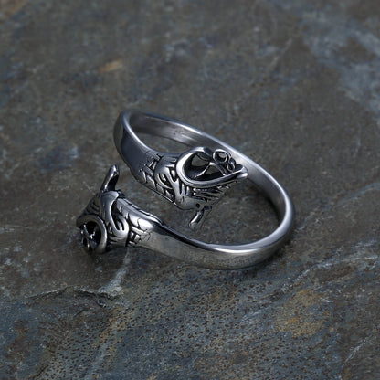 Stainless Steel Unisex Viking Patronus Ring