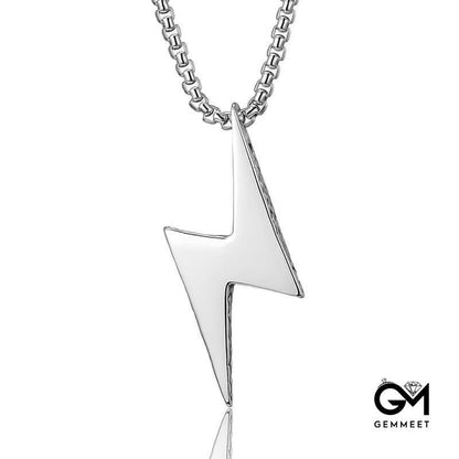 Titanium Steel Hip Hop Lightning Necklace