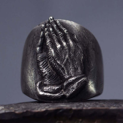 Vintage Viking Stainless Steel Prayer Ring