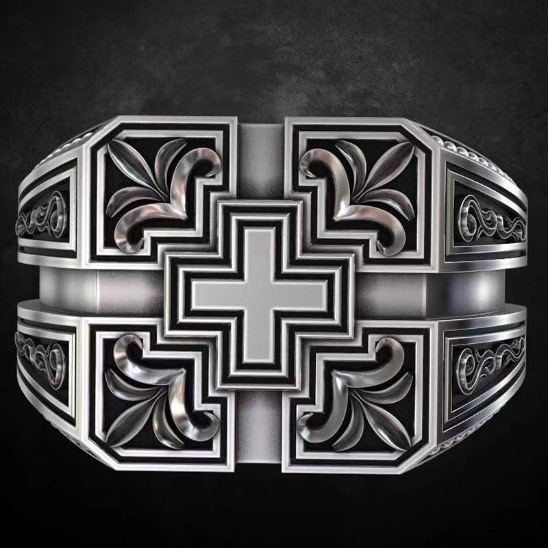 Vintage Men's Cross Creative Carved Ring