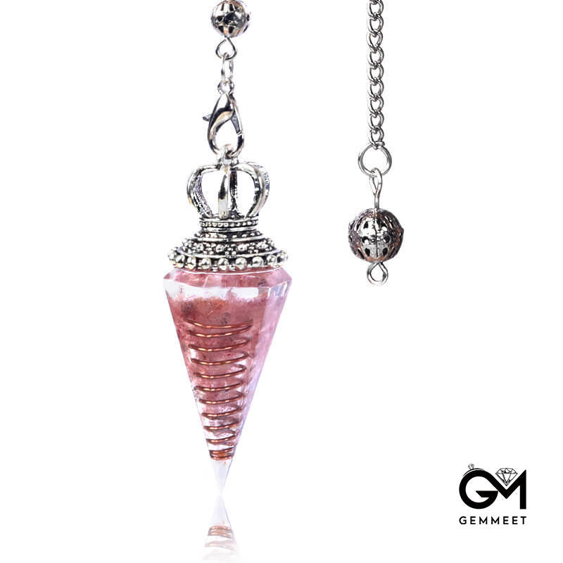 Red Tourmaline Crystal Hexagon Chaklaline Pendulum