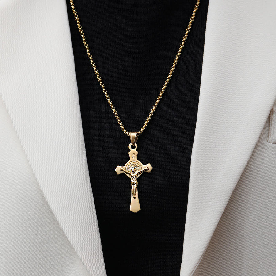 Men's Stainless Steel Christ Cross Necklace