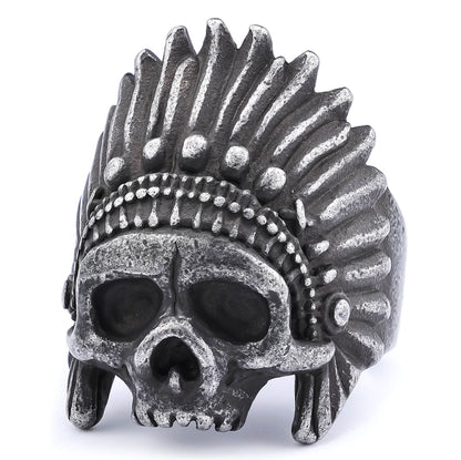 Skull Personality Man Made Old Stainless Steel Ring