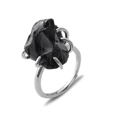 Six Claws Natural Crystal Adjustable Ring