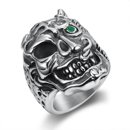 Figure Image Stainless Steel Skull Ring for Men