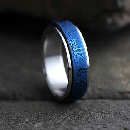 Release Stress Mantra Totem Rotatable Blue Ring