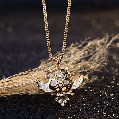 Women's Cute Owl Opal Necklace