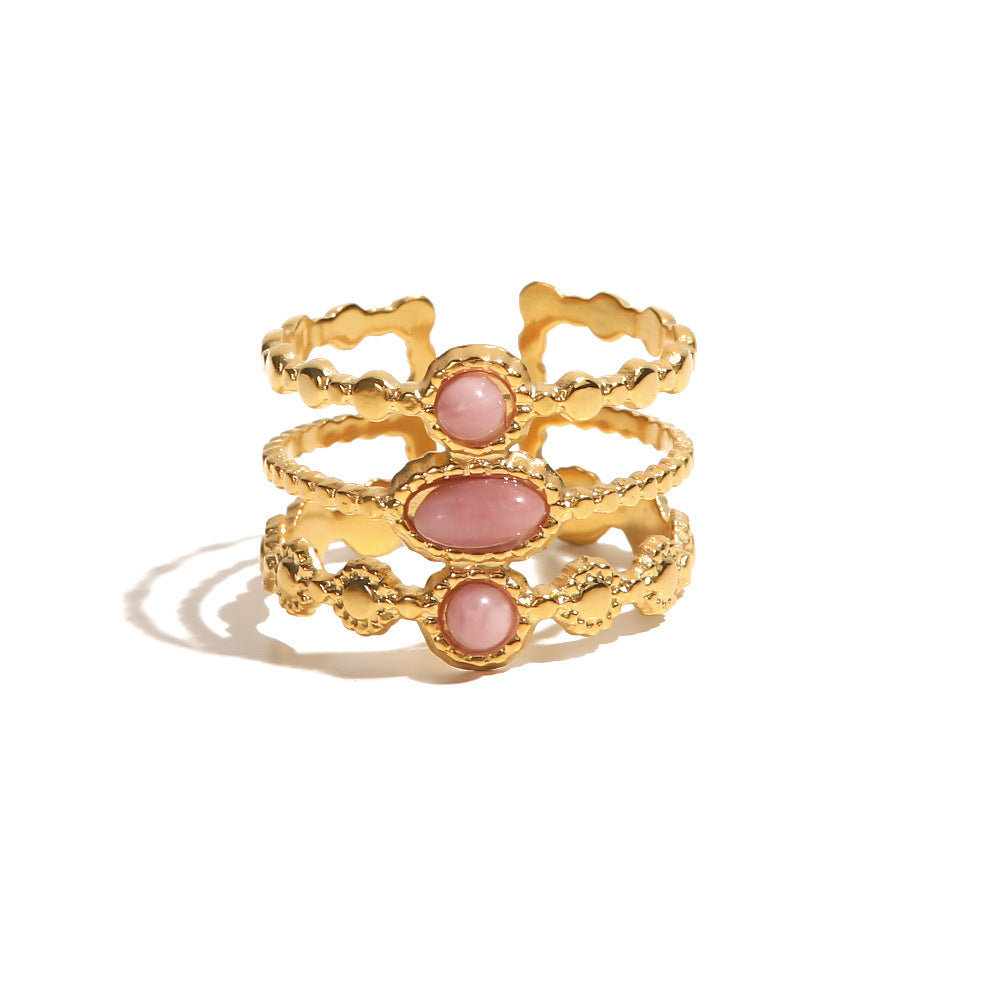 Three Layers of Pink Geometric Rings