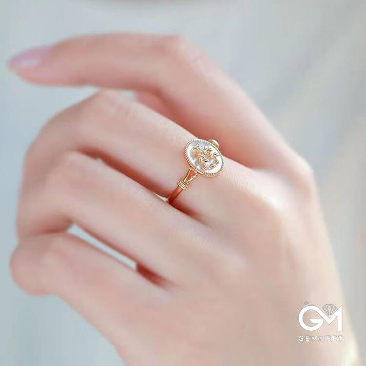 Rose Gold Plated Vintage Pearl Ring