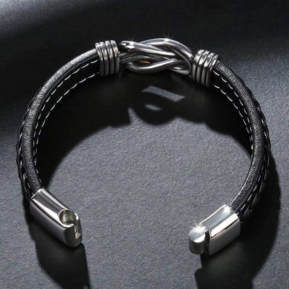 "Mother and son united forever" - Braided Leather Bracelet