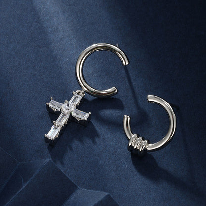 Cross Asymmetric Spice Girls High-end Niche Earrings