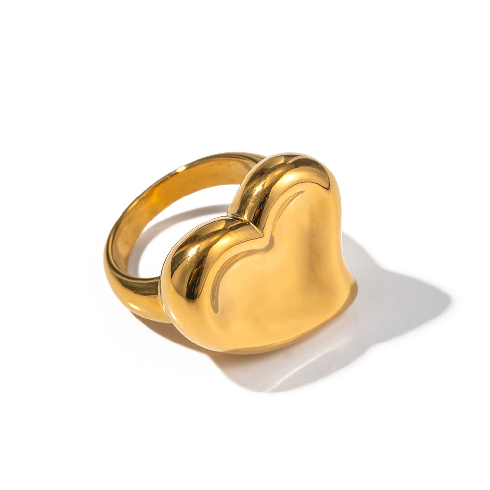 Cute Heart Shape Chunky Signet Ring