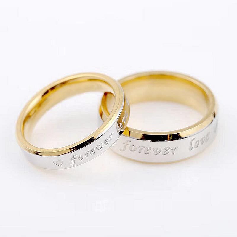 Personalized Two Tone Gold & Silver Couples Forever Ring