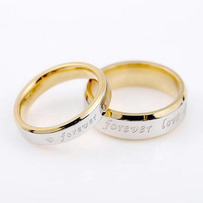 Personalized Two Tone Gold & Silver Couples Forever Ring