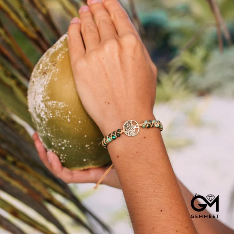 Fashionable Amazonite Tree of Life Balance Bracelet